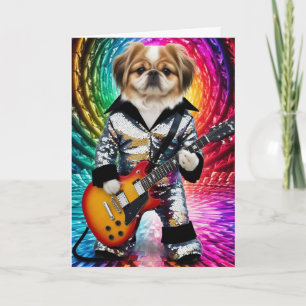Pekingese Rock Star Karte