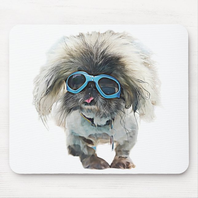 Pekingese Rockstar Mongo Mousepad (Vorne)