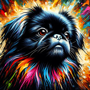 Pekingese Schwarz Acrylic Print Farblich Lebha Puzzle