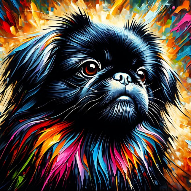 Pekingese Schwarz Acrylic Print | Farblich | Lebha Puzzle (Von Creator hochgeladen)