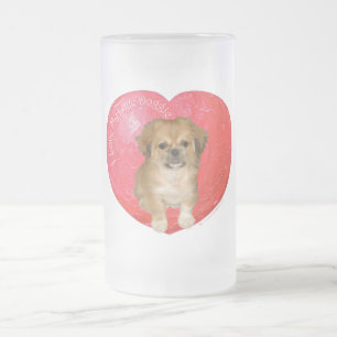 Pekingese / Shih Tzu Valentinstag Mattglas Bierglas