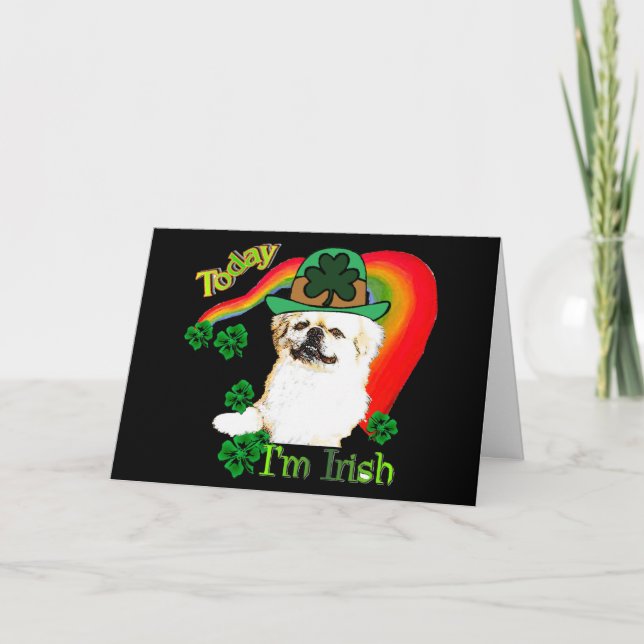 Pekingese St. Patrick's Day Karte (Vorderseite)
