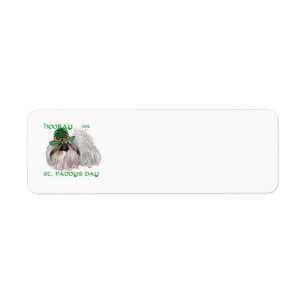 Pekingese St. Patrick's Day Rücksendeadress-Etiket