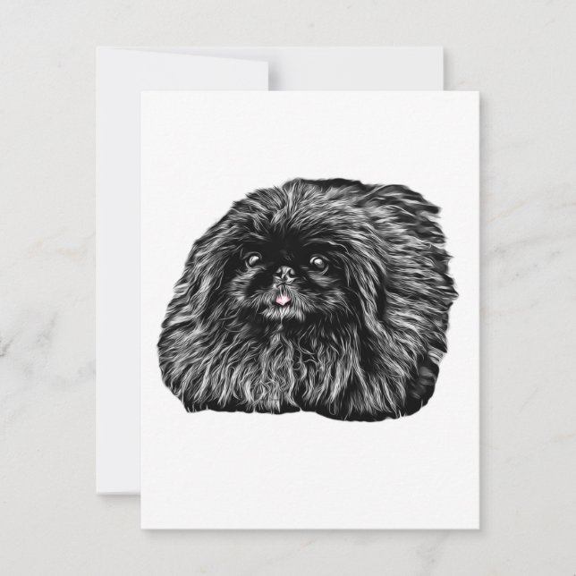 Pekingese Stationery - leere Karte "Fuzz" (Vorderseite)