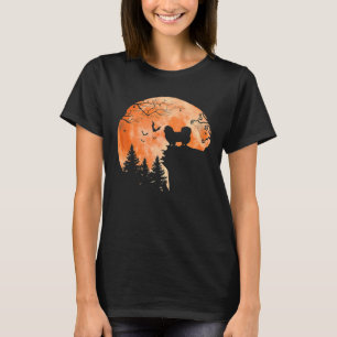 Pekingese und Mondhund Silhouette Lover Halloween T-Shirt