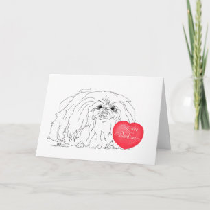 Pekingese Valentine Feiertagskarte