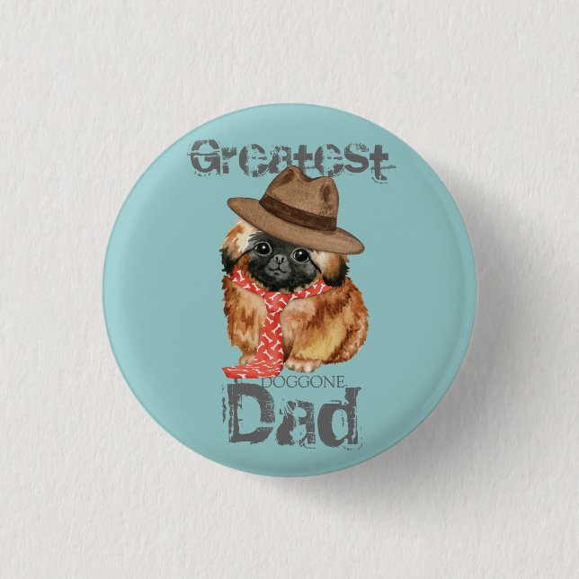 Pekingese Vater Button (Vorderseite)