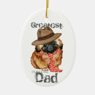 Pekingese Vater Keramik Ornament