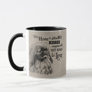 Pekingese Vintage-Porträt süßes Zitat Tasse