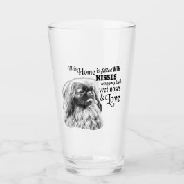 Pekingese Wagging Schwanz Hund Zitat Glas