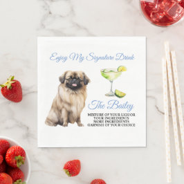 Pekingese Wedding Signature Drink Serviette