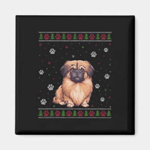 Pekingese Weihnachts-Sweater Xmas Haustier Tier Hu Magnet