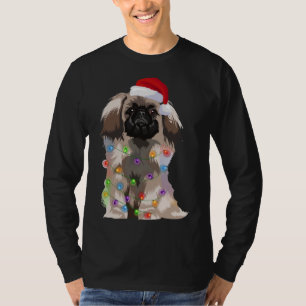 Pekingese Weihnachtsbeleuchtung Xmas Hund Lover Sa T-Shirt