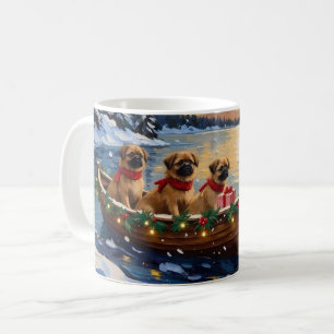 Pekingese Weihnachtsboot-Feiertag Kaffeetasse