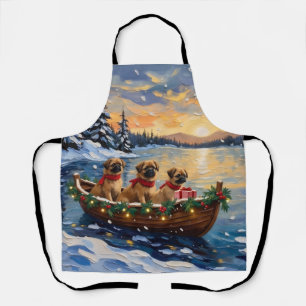 Pekingese Weihnachtsboot-Feiertag Schürze