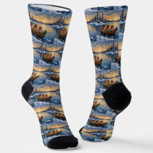 Pekingese Weihnachtsboot-Feiertag Socken