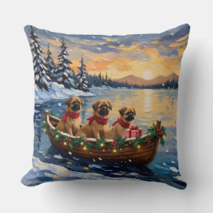 Pekingese Weihnachtsboot Urlaub Kissen