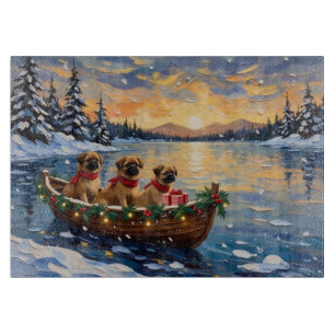 Pekingese Weihnachtsboot Urlaub Schneidebrett