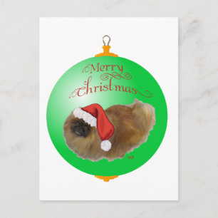 Pekingese Weihnachtsdekoration Feiertagspostkarte