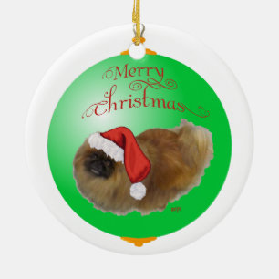 Pekingese Weihnachtsdekoration Keramikornament