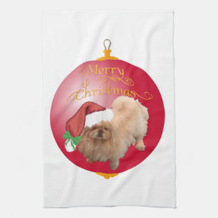Pekingese Weihnachtsdekoration Küchentuch
