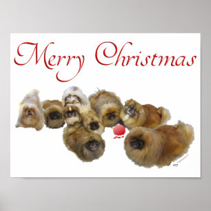 Pekingese Weihnachtsdekoration Poster