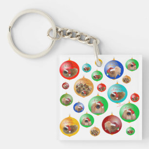 Pekingese Weihnachtsdekoration Schlüsselanhänger