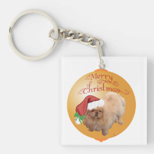 Pekingese Weihnachtsdekoration Schlüsselanhänger