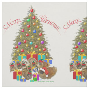 Pekingese Weihnachtsgruppe Stoff