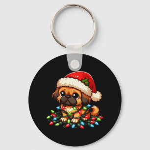 Pekingese Weihnachtslicht Hund Funny Xmas Schlüsselanhänger
