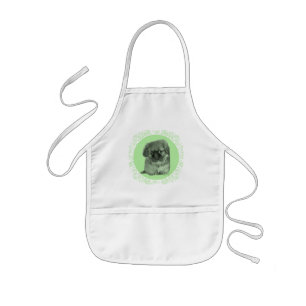 Pekingese-Welpe Grün Kinderschürze