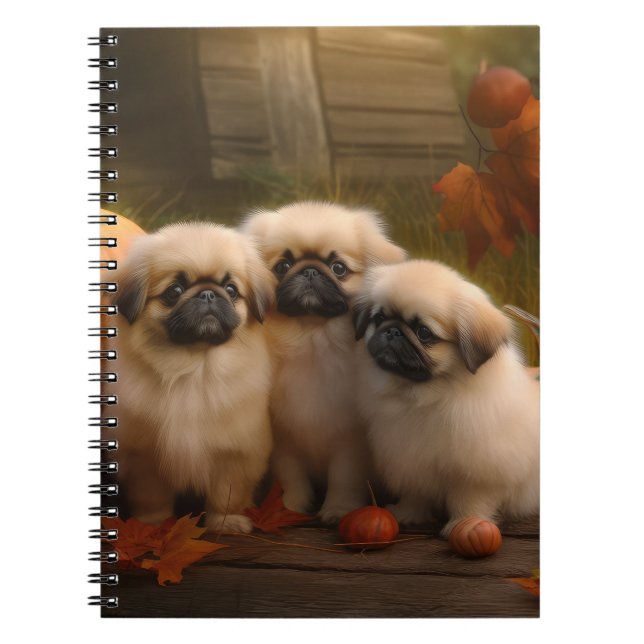 Pekingese Welpe Herbst Delight Pumpen Notizblock (Vorderseite)