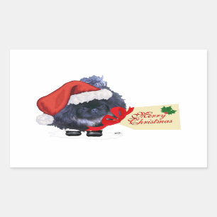 Pekingese-Welpe Weihnachten Rechteckiger Aufkleber