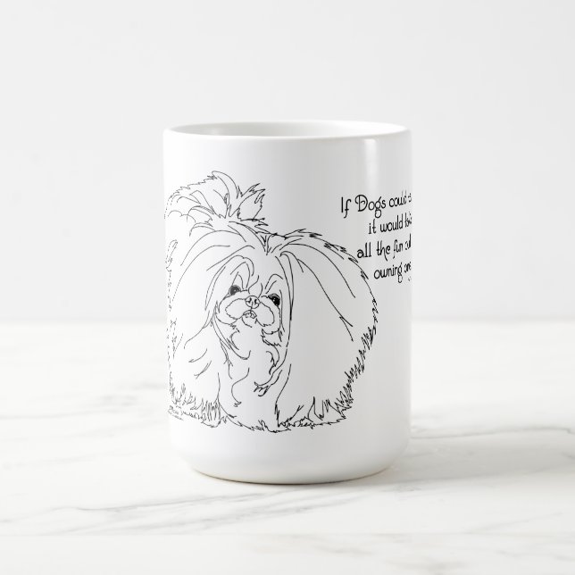 Pekingese, wenn Hunde sprechen könnten Kaffeetasse (Mittel)
