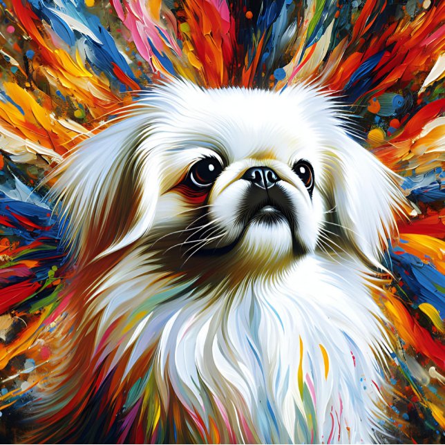 Pekingese White Acrylic Print | Farblich | Lebhaft Puzzle (Von Creator hochgeladen)