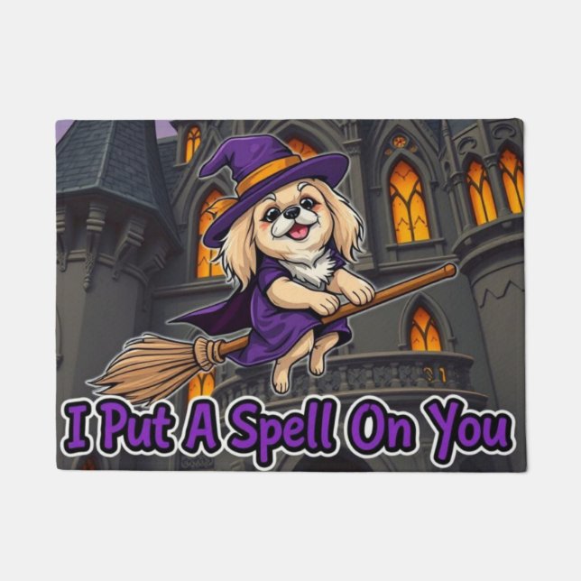 Pekingese Witch I Put a Spell On You Fußmatte (Vorderseite)