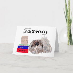 Pekingese Zurück zur Schule Grußkarte Karte