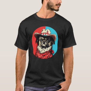 Pekingeser Cowboy Lustiger Hund Wilder Westen T-Shirt