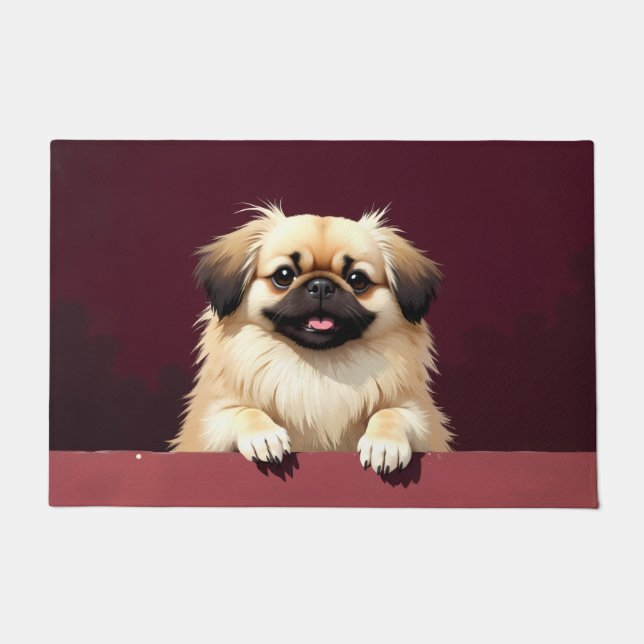 Pekingeser Hund Fußmatte Kunst (Vorderseite)