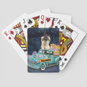 Pekingeser Hund Halloween LKW Gruselige Nacht Spielkarten