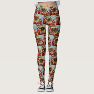 Pekingeser Hund Weihnachtsfestlich Leggings