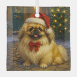 Pekingeser Urlaub Ornament Aus Glas