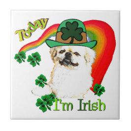 Pekingnese St Patricks Fliese
