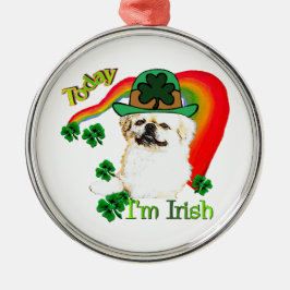 Pekingnese St Patricks Silbernes Ornament