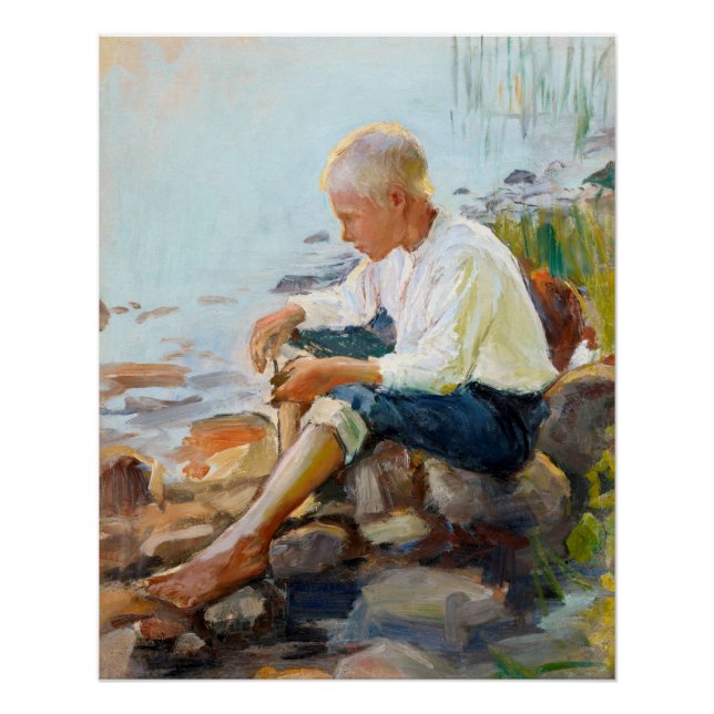 Pekka Halonen, Boy on the shore CC0171 Finnland Poster (Vorderseite)