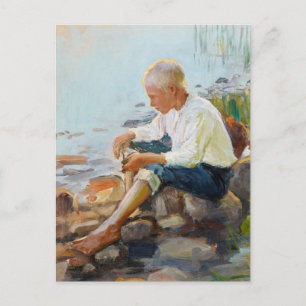 Pekka Halonen, Boy on the shore CC0741 Finnland Postkarte