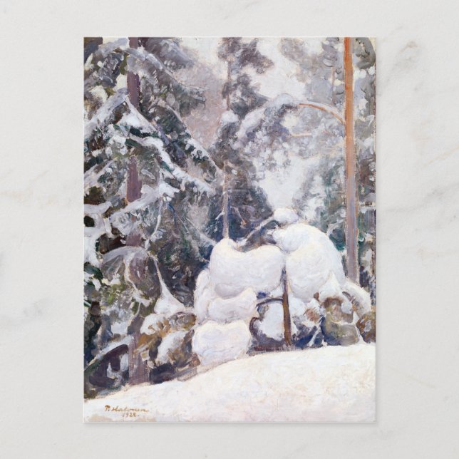 Pekka Halonen Winterlandschaft Postkarte (Vorderseite)