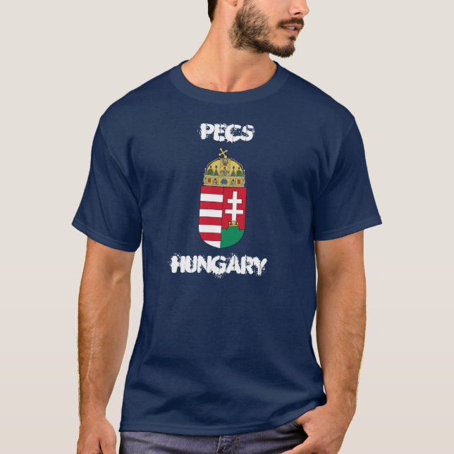 Peks, Ungarn mit Wappen T-Shirt (Vorderseite)