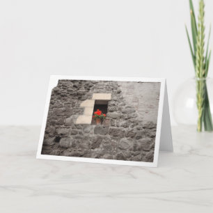 Pelargonie im Fenster Karte