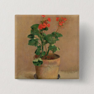 Pelargonien in einem Topf, c.1905 (Öl auf Button